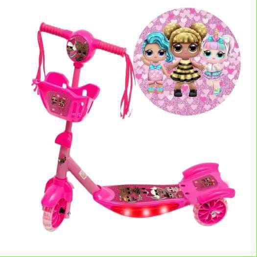 Patinete Infantil 3 Rodas com Capacete e Kit Proteção meninas music Black Friday