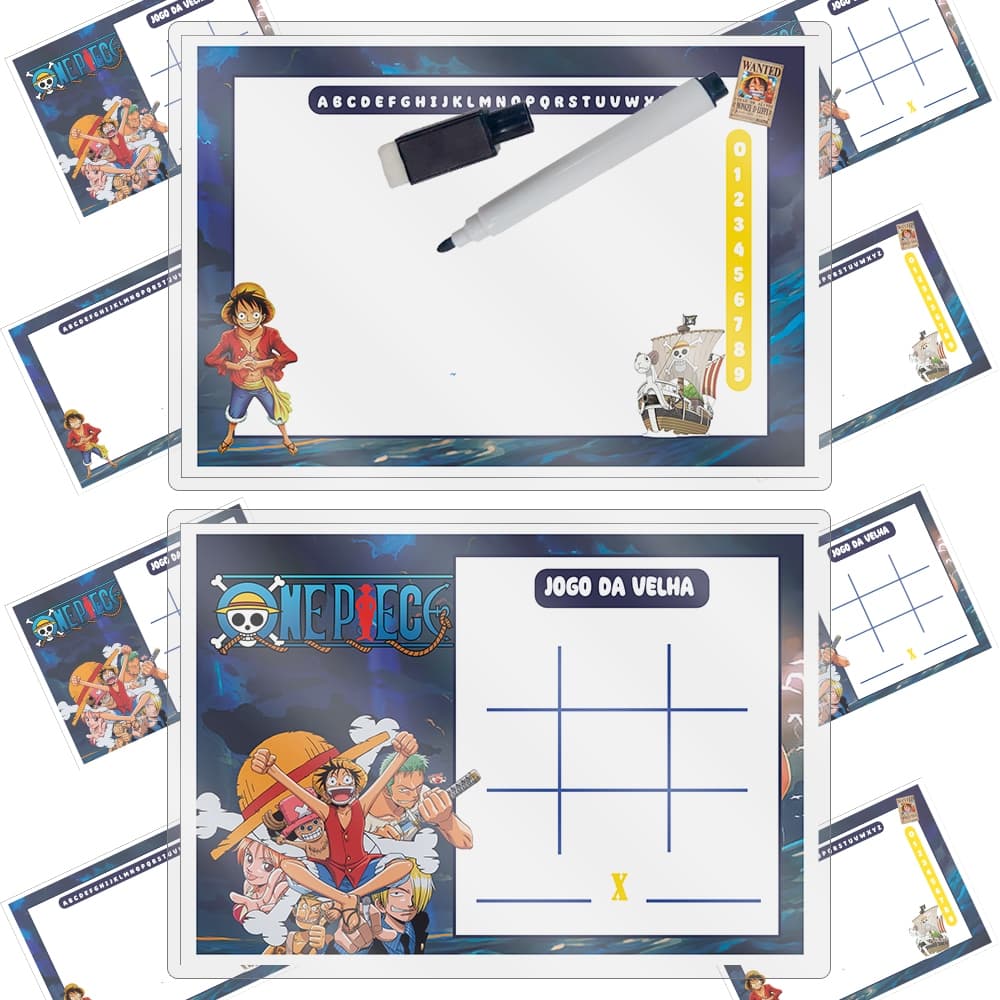 Lembrancinhas Lousa Magica Frente e Verso TEMA One Piece Pronto Para Envio.