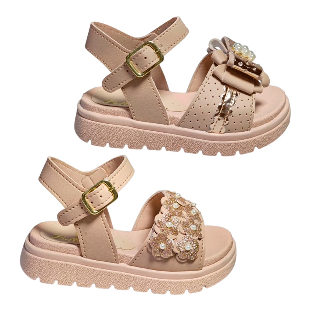 Sandália Infantil Feminina Kit 2 Pares Ideal para Passeio e Festa