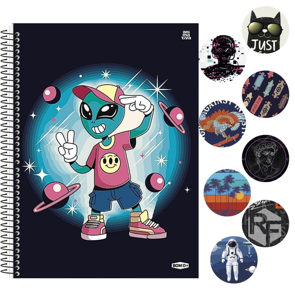 Caderno Universitário 10 Matérias 160 Folhas Bom D+ Masculino São Domingos