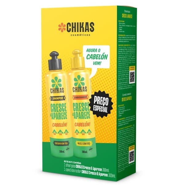 Pack Shampoo e Condicionador Cresce & Aparece Chikas Cosméticos