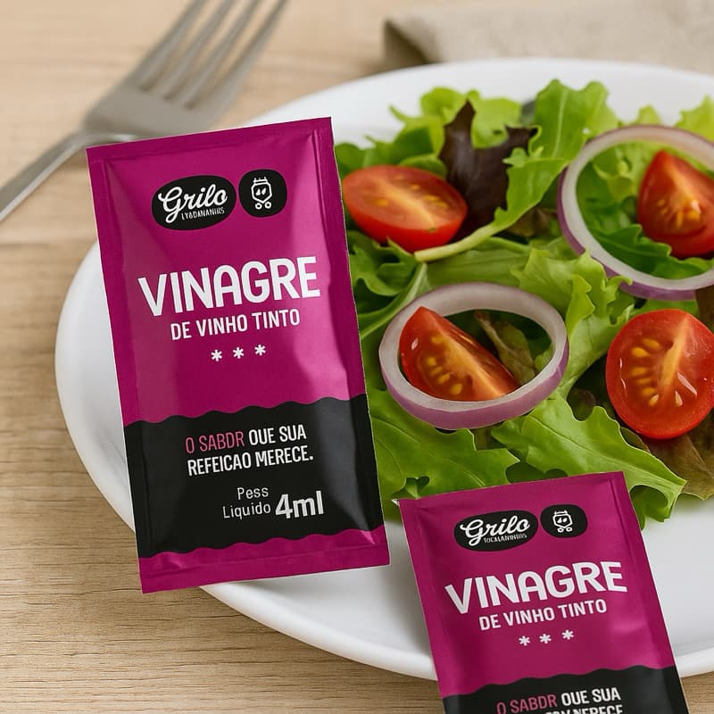 Vinagre de Vinho Tinto Caixa com 200 sachês 4ml