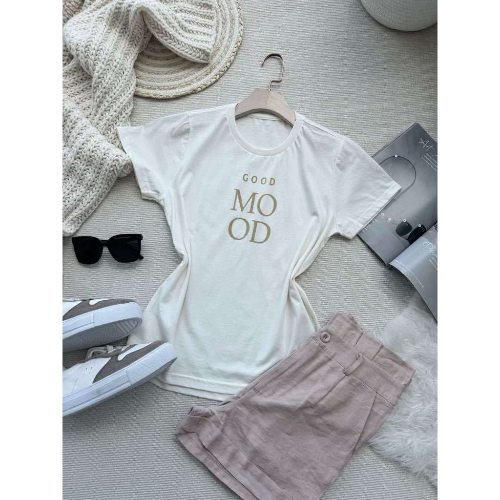 camiseta tshirt feminina manga curta algodão 100 % Gola careca sempre com estampa