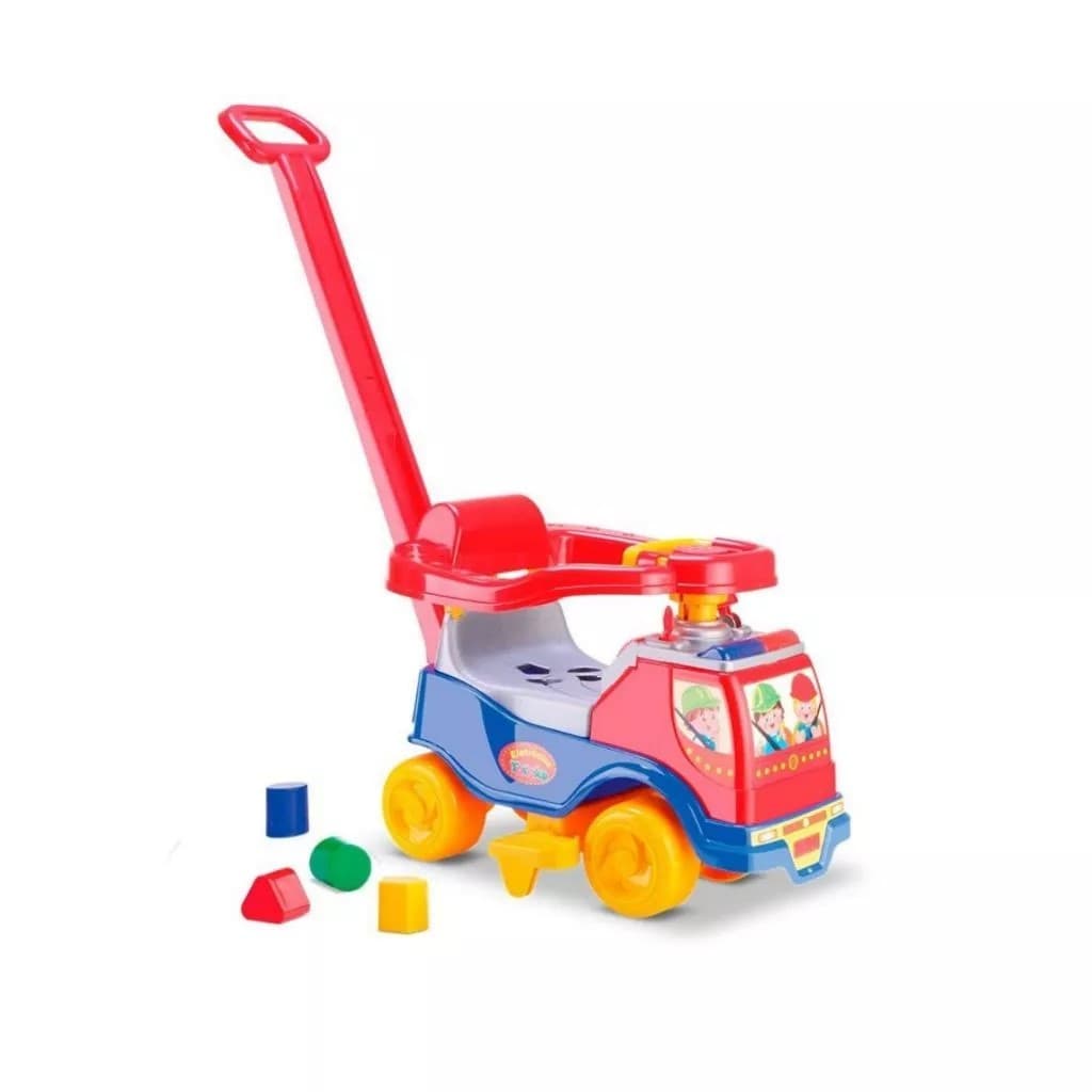 Carrinho Passeio Triciclo C/ Empurrador Toca Musicas Motoca Infantil Menino/Menina Velotrol Cardoso