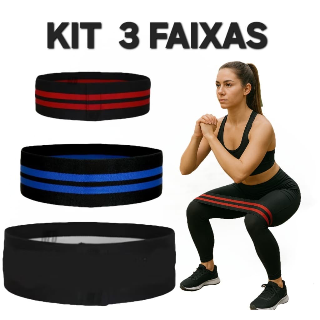 Kit 3 FAIXAS Ultra Band Hip elástica Intensidade( Leve)=( Médio) e( Forte) PREMIUM.