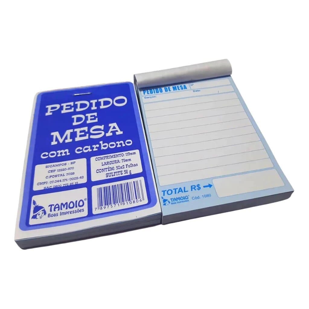 Comanda De Mesa Com Carbono 500 Folhas P/ Bares Restaurantes