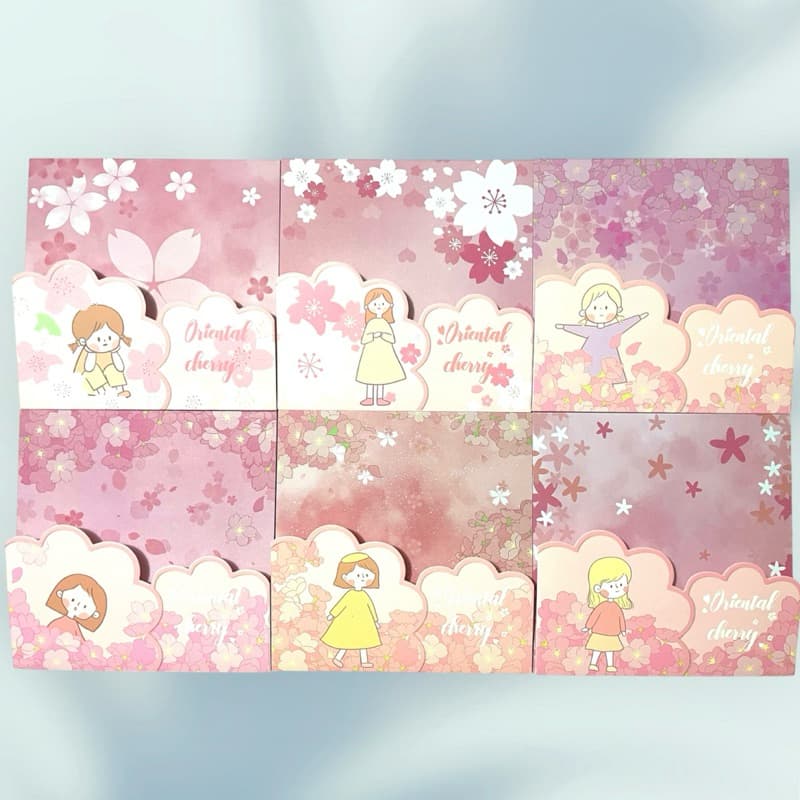 Papel Dobradura Origami Sakura 8 Estampas Dupla Face 15x15cm 52 Folhas