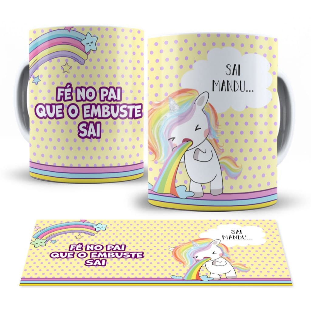 Caneca Unicórnio com Frases Indiscretas – Divertida e Exclusiva!