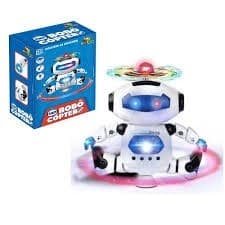 Robô dançante  copter com som musical com luzes criança menino movimento giratório presente dia das crianças promoção