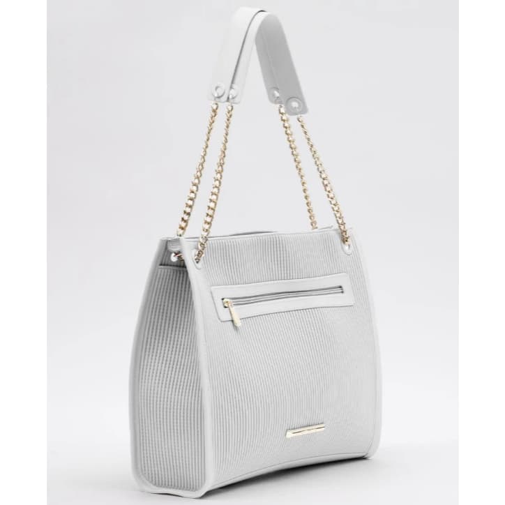 Bolsa Petite Jolie Olga White Detalhe de alça com corrente