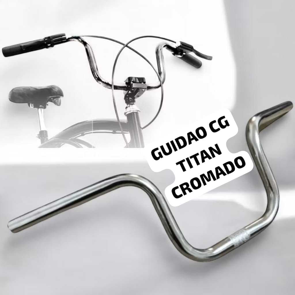 Guidão Bicicleta Aço CG Cromado Moto Bike Gtu MTB material top
