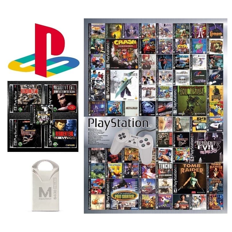 Pen Drive 64gb com Coleção de Jogos Playstation para OPL