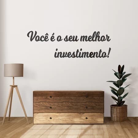 Espelho Decorativo Frase "Você é o seu melhor investimento!" Acrílico
