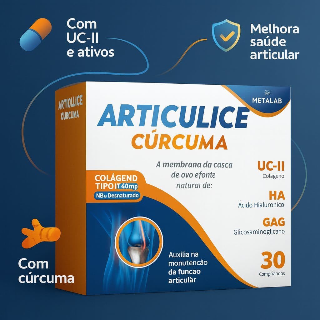 Articulice Cúrcuma Colágeno tipo 2 Ácido Hialurônico