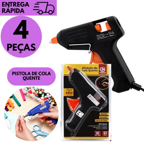 Kits 4/3 ou 2 Pistola de Cola Quente Grande 60W  – Uso Doméstico e Profissional