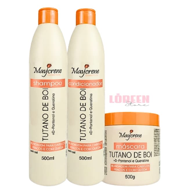 Tutano de Boi Maycrene com D’Pantenol e Queratina –Fortalecimento para Cabelos Fracos e Quebradiços