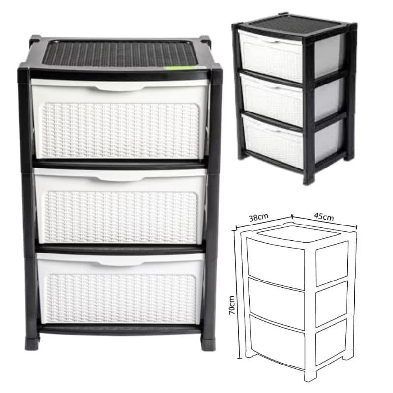 GAVETEIRO RATTAN 3 GAVETA