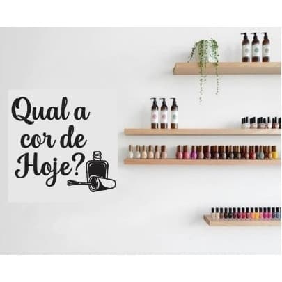 Frase Decorativa Qual A Cor De Hoje? em MDF Preto