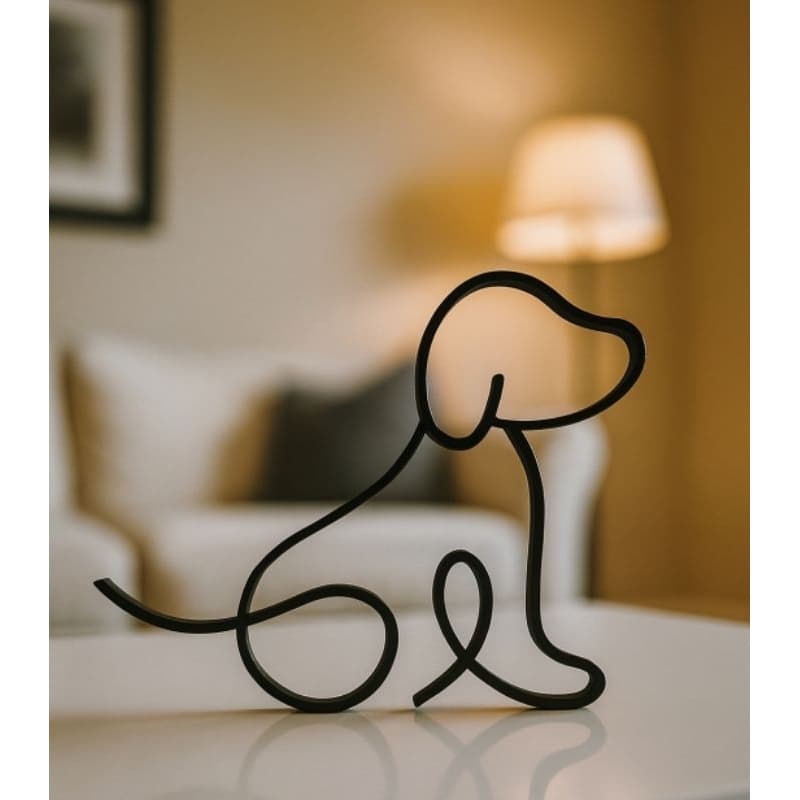 Estátua de Cachorro gato Minimalista - Arte criativa