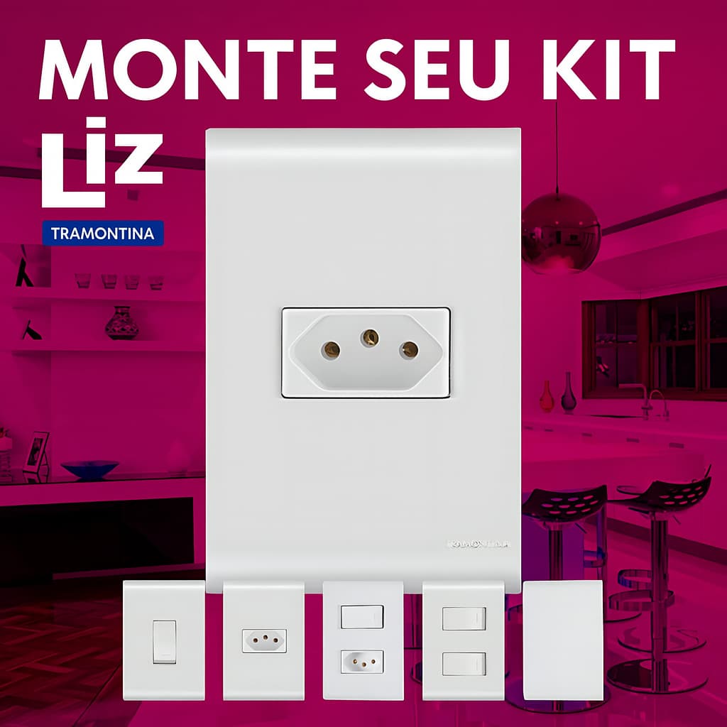 Kit Tomada e Interruptor Tramontina Liz