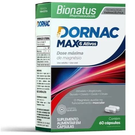 Dornac Max 6 Ativos de Magnésio C/60 Cápsulas