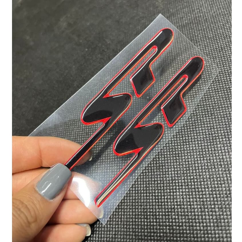 Par De Adesivos Emblema Sp  P/ Stilo Punto Fiat Resinado