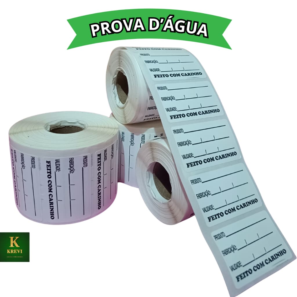 1.000 Etiqueta Validade Congelamento BOPP para Manipulação de Alimento Anvisa 50x30mm a Prova D'água