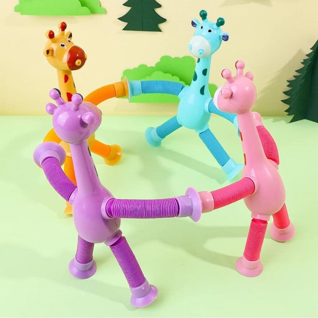 Kit girafinha estica gruda Brinquedo com ventosa montessori melmam brinquedo para bebe e criança