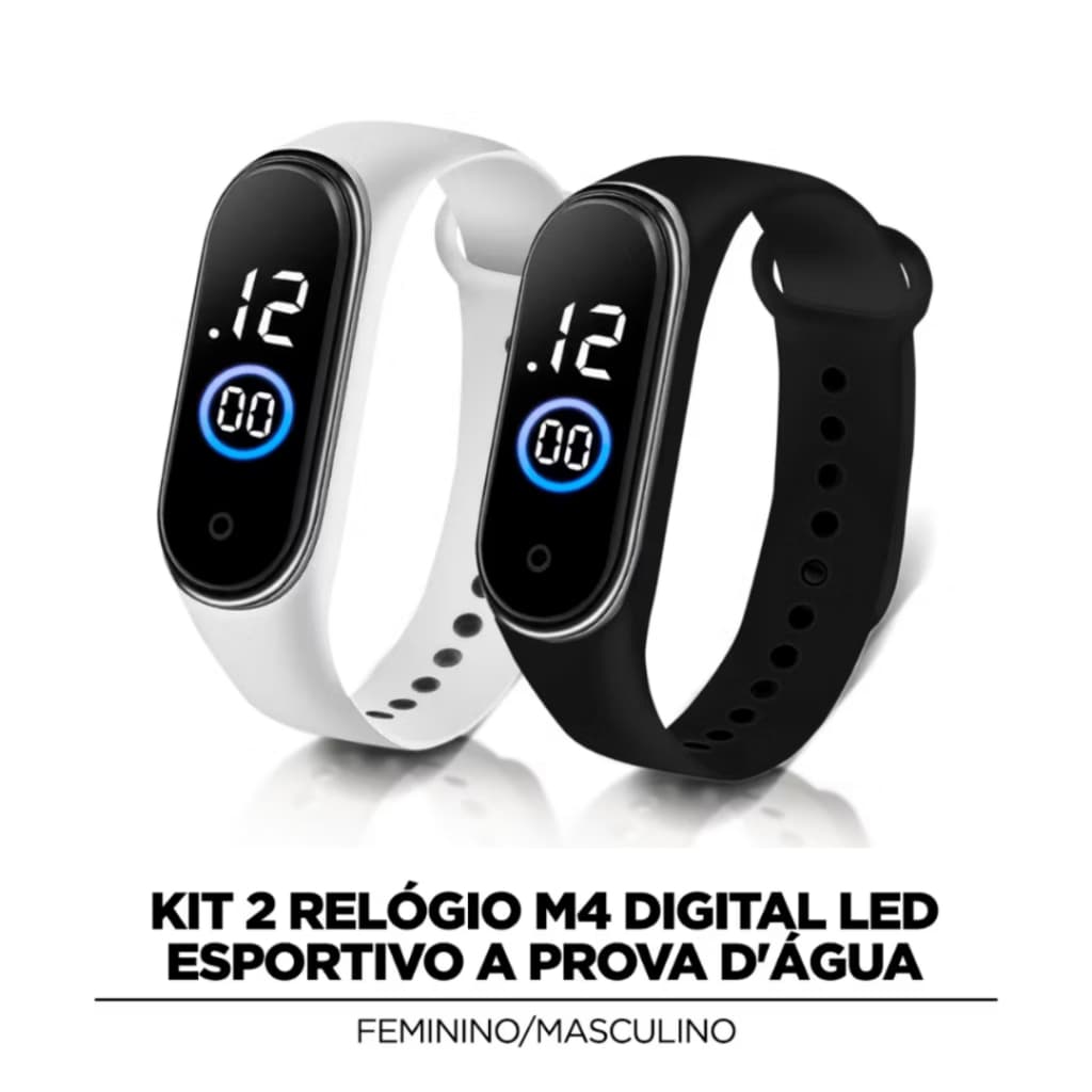 Relógio M4 Digital LED Masculino e Feminino à Prova D’Água Esportivo para Quem Quer Mais O Poder do Tempo no Seu Pulso