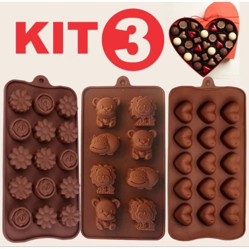 Formas Molde Chocolate Silicone Air Fryer Desenhos Bombom