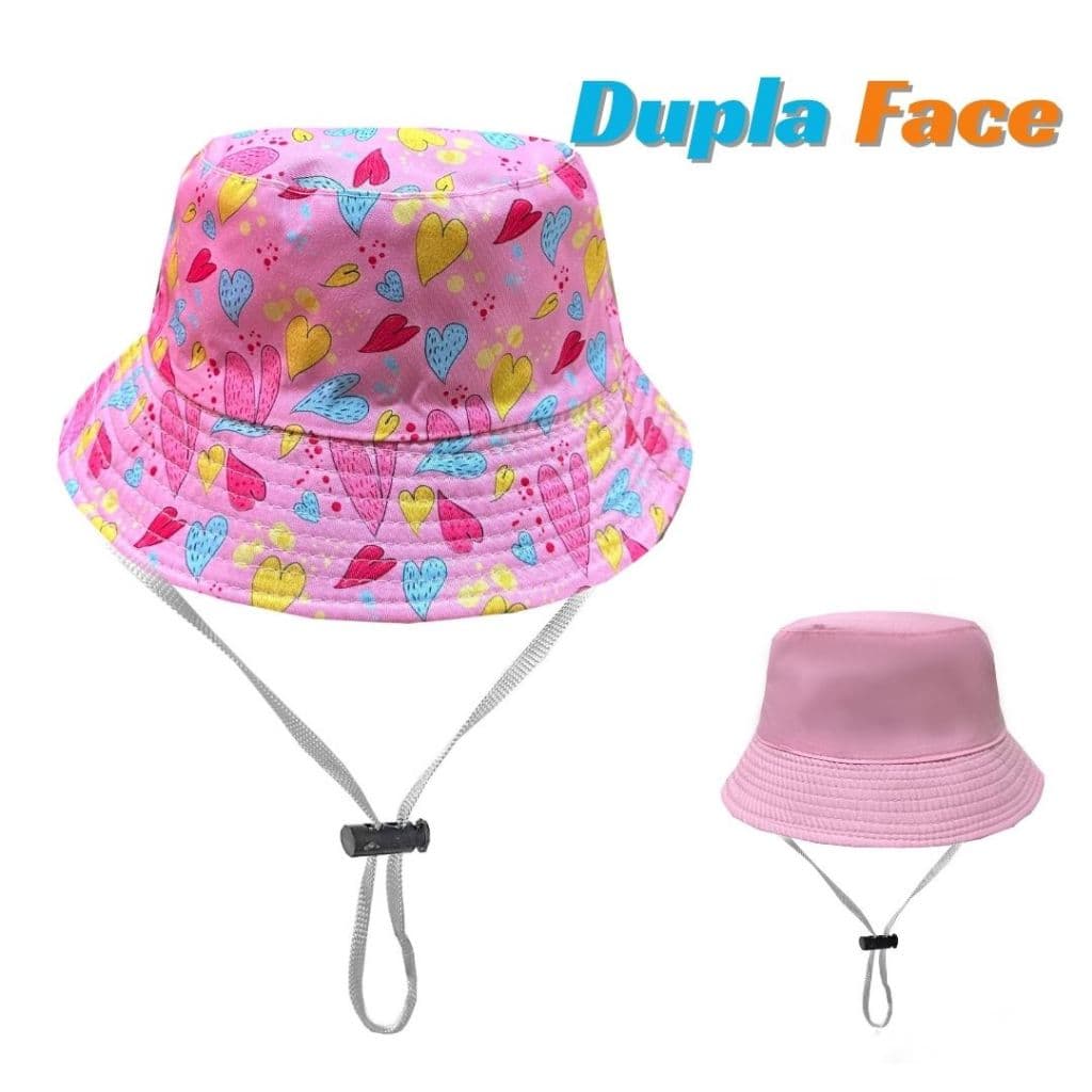 Chapéu Infantil Proteção Uv  Gorro para Bebê Bucket Estampado  Cordinha Boné Masculino Cap Touca Para Criança Regulagem