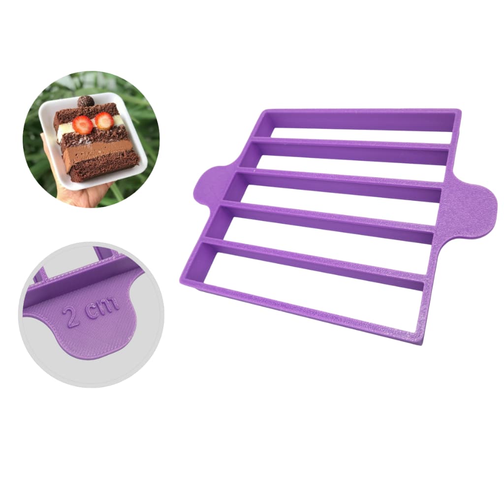Marcador Para Bolo Gelado - Slice Cake - 2cm x 11cm - 5 cavidades!