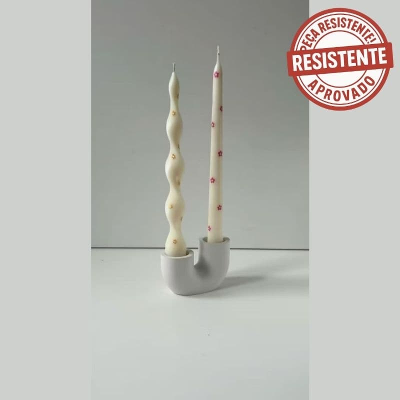Porta Vela Castiçal porta vela em gesso Porta vela em U para velas castiçal decorativa decoração