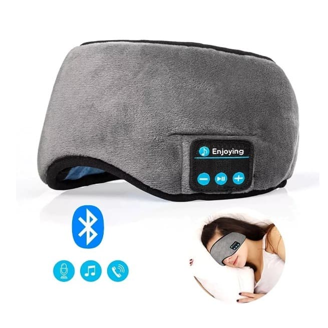Máscara de dormir Bluetooth recarregável, reproduza música através da conexão celular e ajuste o conforto