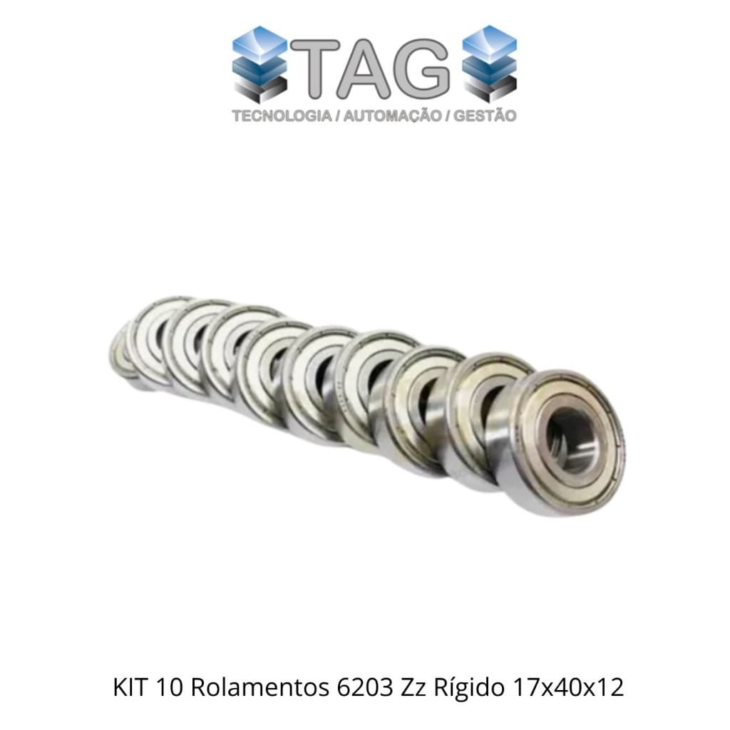 KIT 10 PEÇA ROLAMENTOS ROLAMENTOS 6203 17X40X12