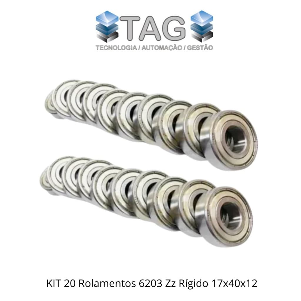 KIT 20 PEÇA ROLAMENTOS ROLAMENTOS 6203 17X40X12