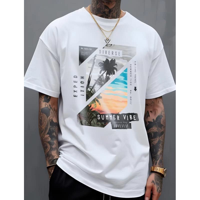 Camiseta Masculina Diverse Surf Camisa Manfinity 100% Algodão Street Wear