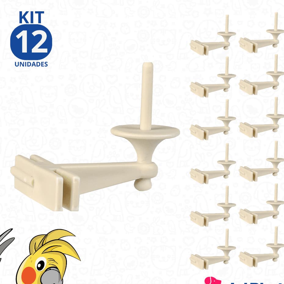 Kit 12 Porta Fruta Para Canário Belga Calopsita Manon Periquito Australiano Pássaros Aves Encaixe Universal Jel Plast