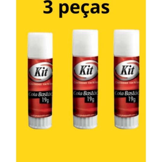 Kit 3 Colas Cola Bastão 09G PVC glicerina, água e conservantes Material Escolar Infantil Escritório
