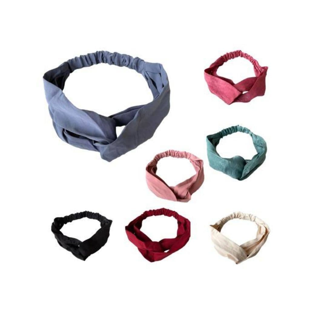 Turbante de cabelo cruzado moderno casual lisa Headband Faixa tiara mult cores