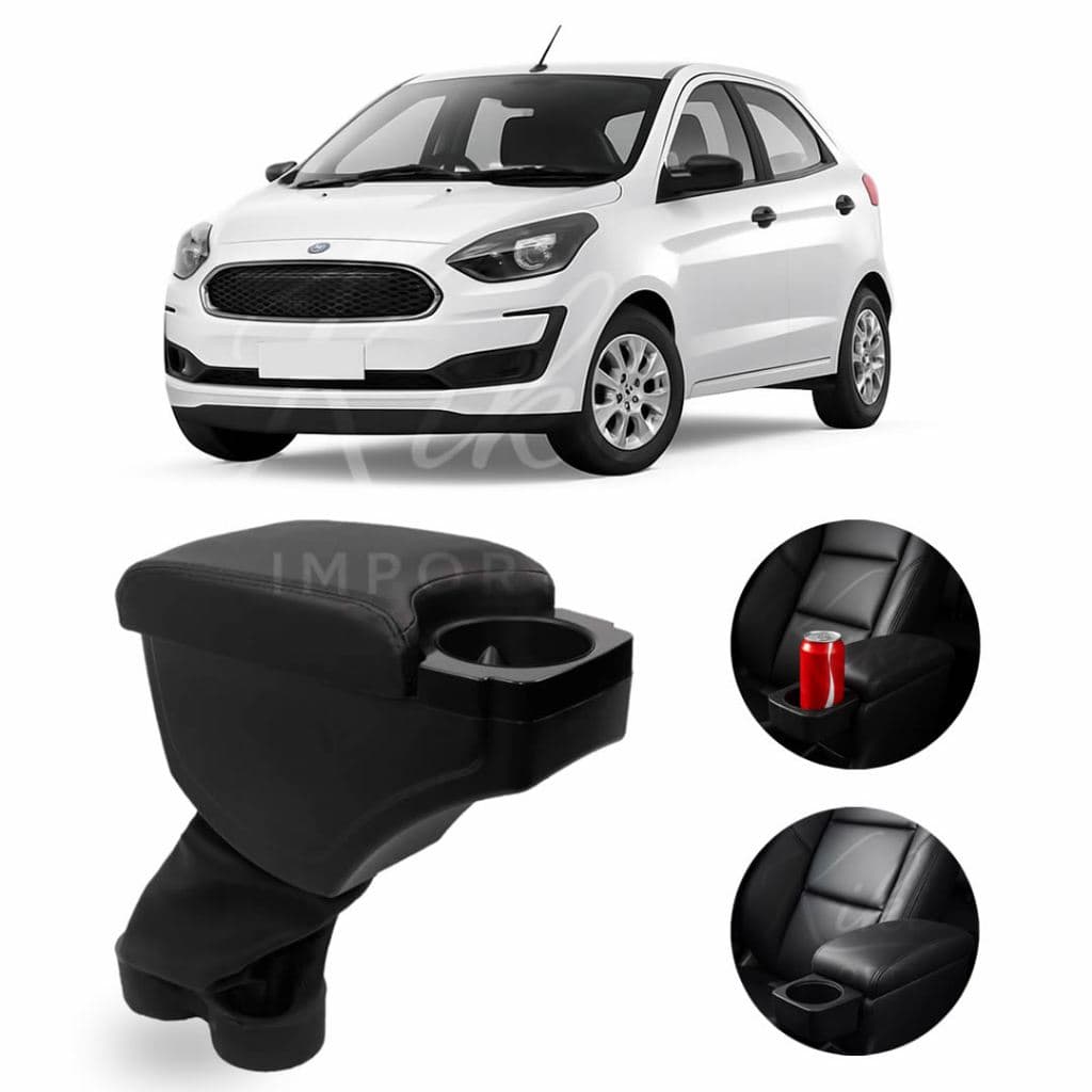 Apoio de Braço Encosto Ford Ka e Ka+ 2015 a 2021 Console Central C/ Porta Copos e Porta Objetos