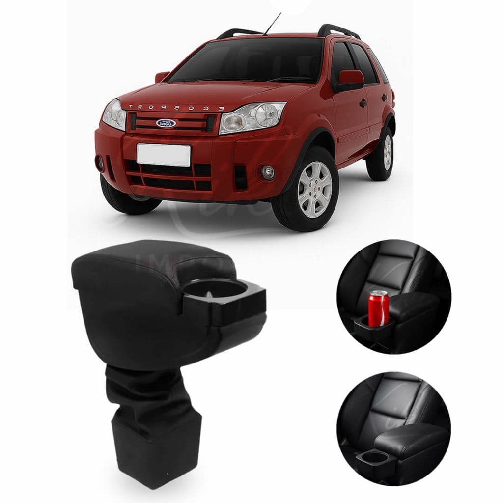 Apoio de Braço Encosto Ecosport Automática 2007 a 2012 Console Central C/ Porta Copo e Porta Objeto