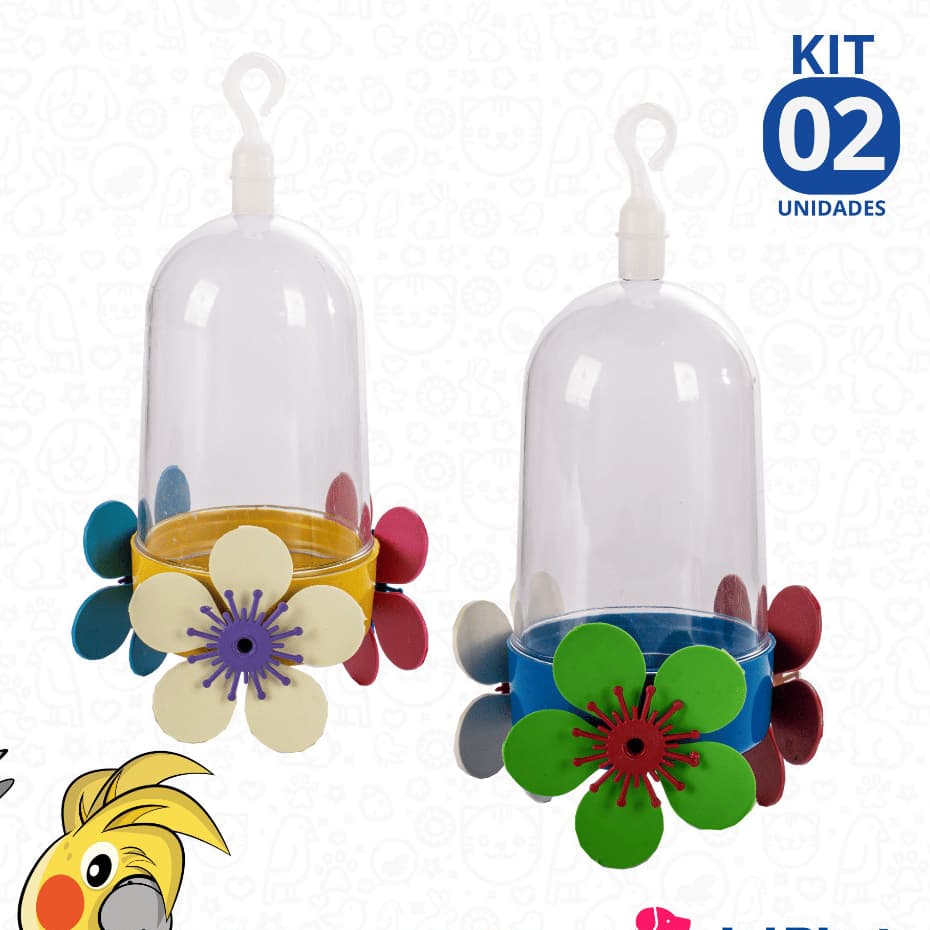 Kit 4 Bebedouro Para Beija Flor Colibri Pássaro Simples 250ml Jel Plast