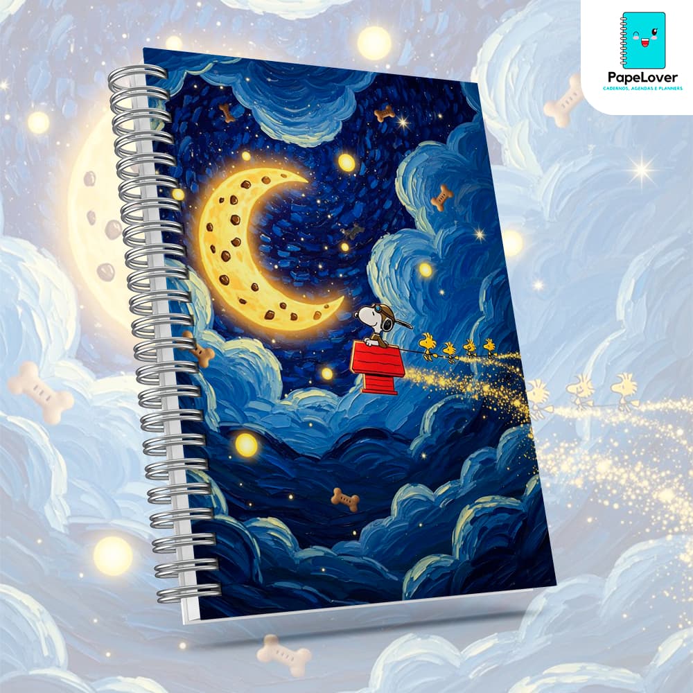 Caderno Snoopy com brinde especial - Capa dura, opção de agenda disponível.