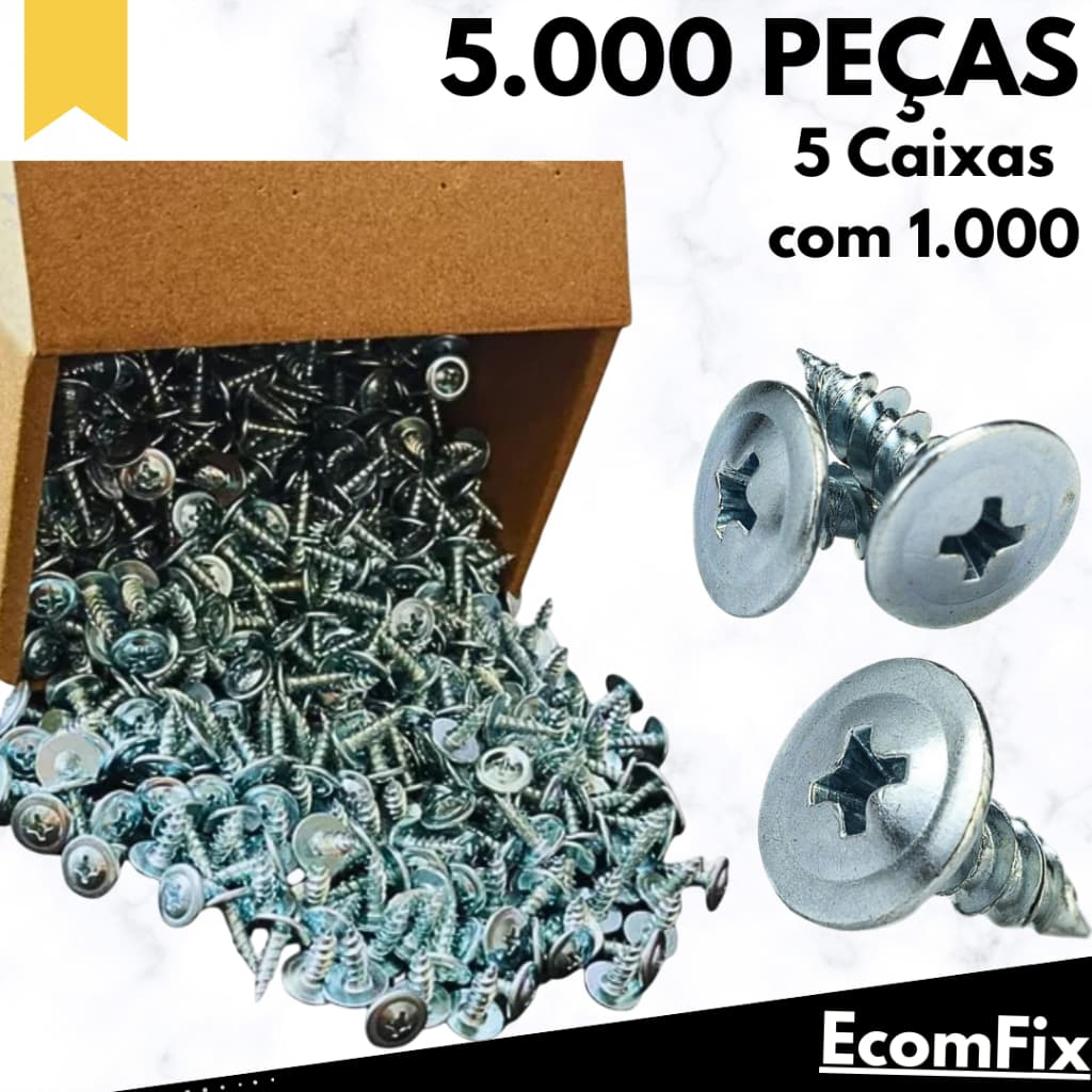 Parafuso Ponta Agulha Para Forro De Pvc 4,2x13 Zincado Branco