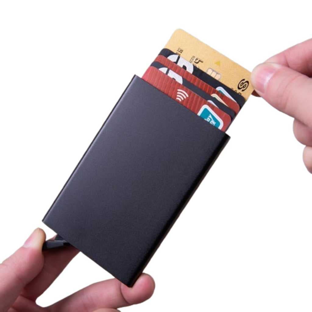 Porta Cartão de Metal Com Proteção Rfid Aproximação Antifurto Antiroubo