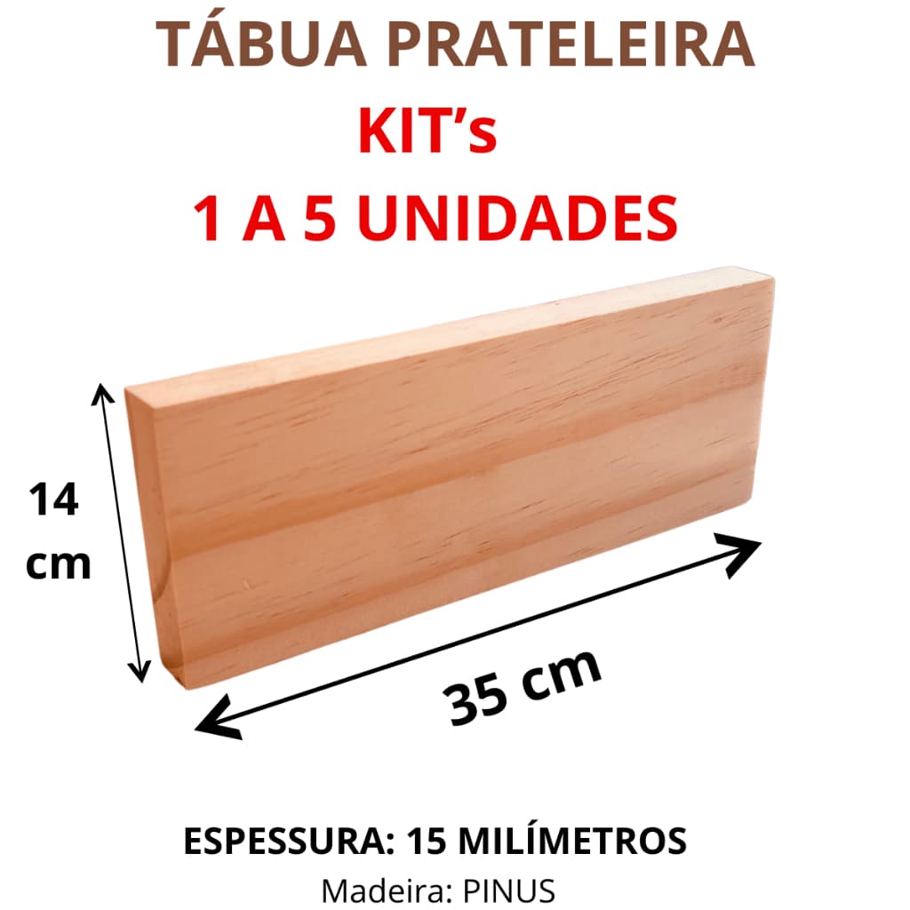 Tábua prateleira de madeira maciça pinus 14cm de largura 35cm comprimento 1,5cm espessura