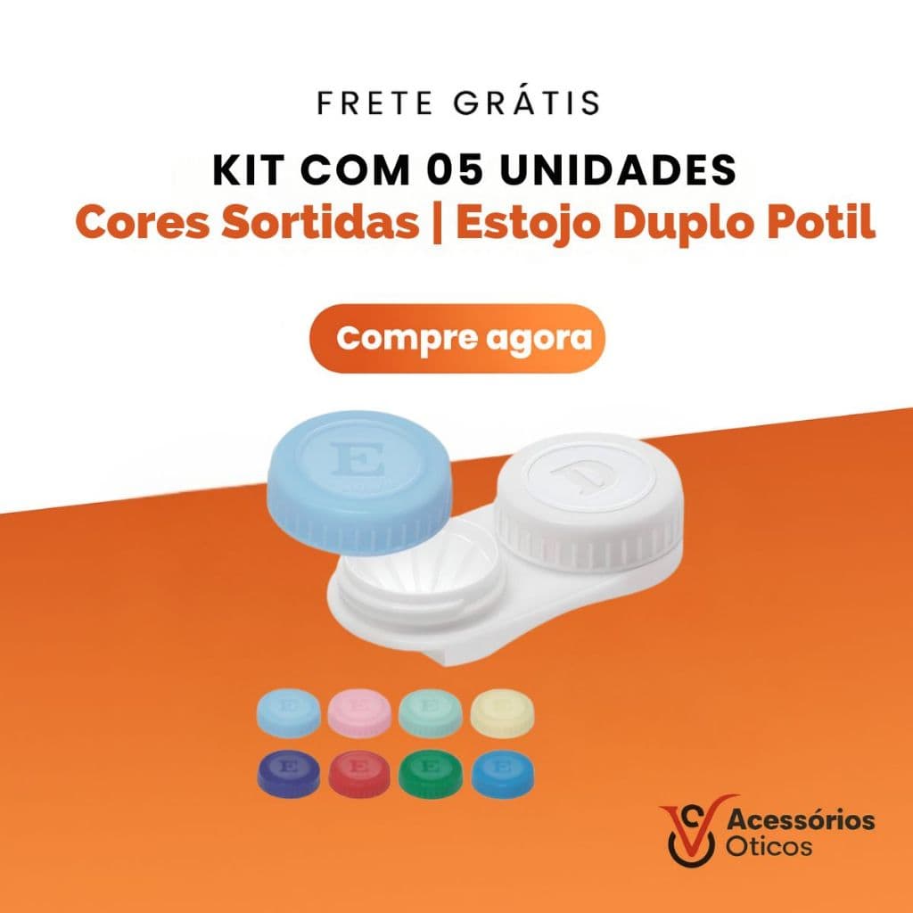 Kit 5 Estojos Para Lente de Contato | Cores Sortidas | Estojo Duplo Portátil