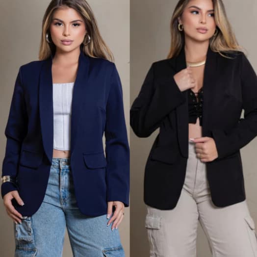 Blazer Alfaiataria Feminino Max Luxo Oversized Casual Básico Social Sport Elegante Tendência Slim Acinturado