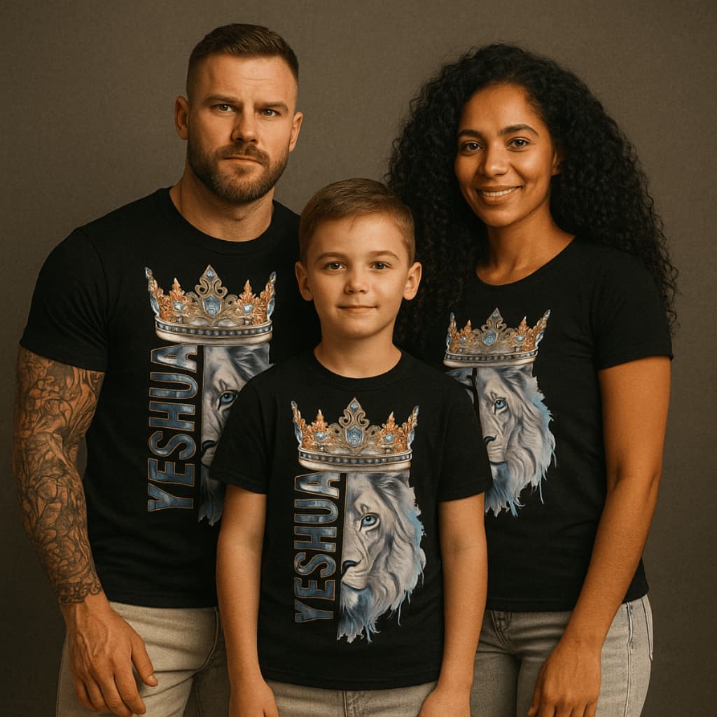 Camiseta T-Shirt Nova Moda Verão Evangélica Leão Yeshua Alta Qualidade Unissex Plus Size Poliéster